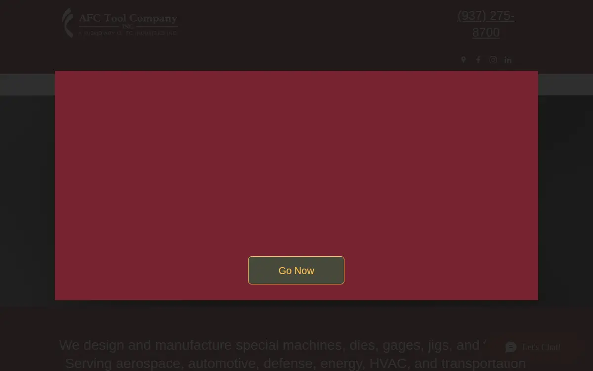 Homepage of A F C Tool Co., INC.