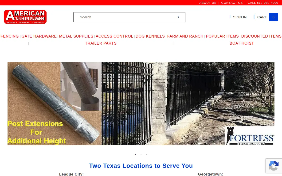 Homepage of American Fence and Supply Co, INC