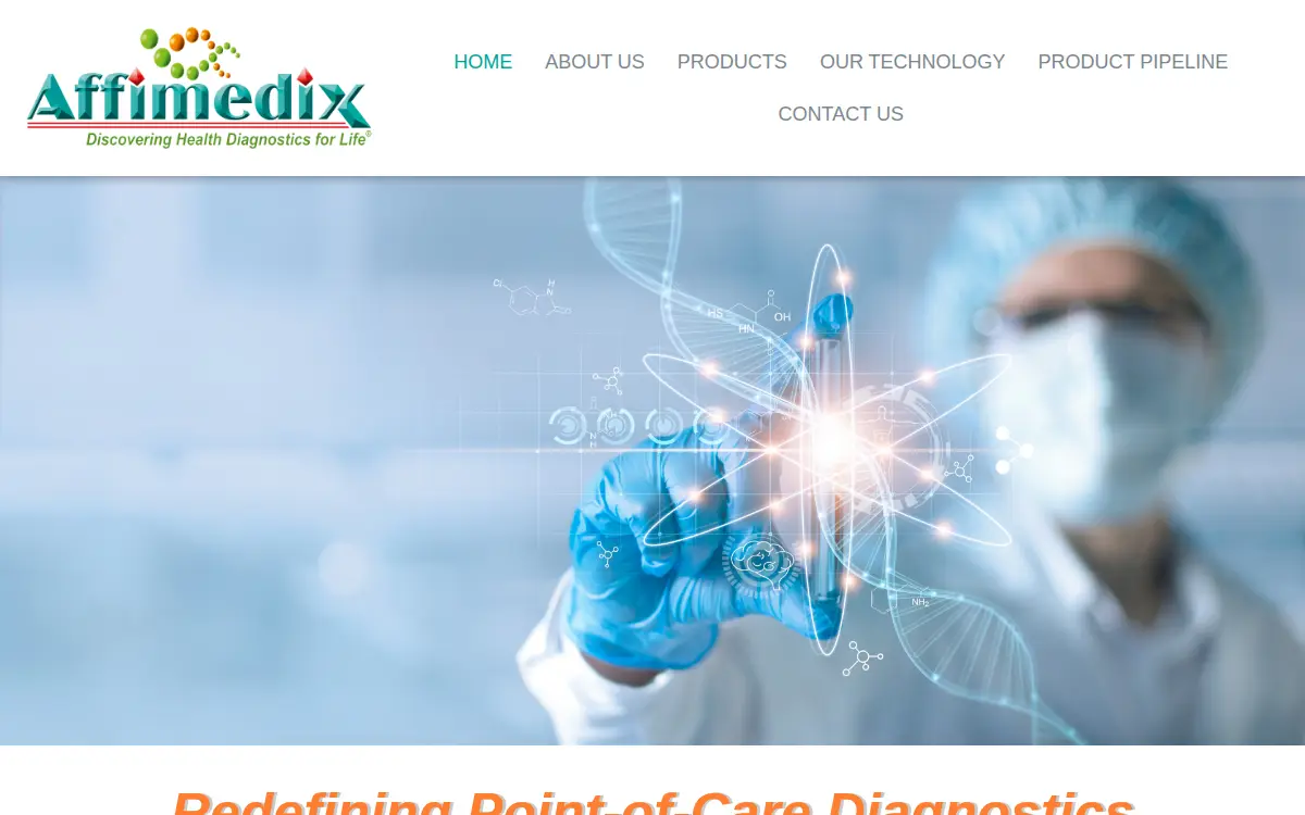 Homepage of Affimedix, INC.