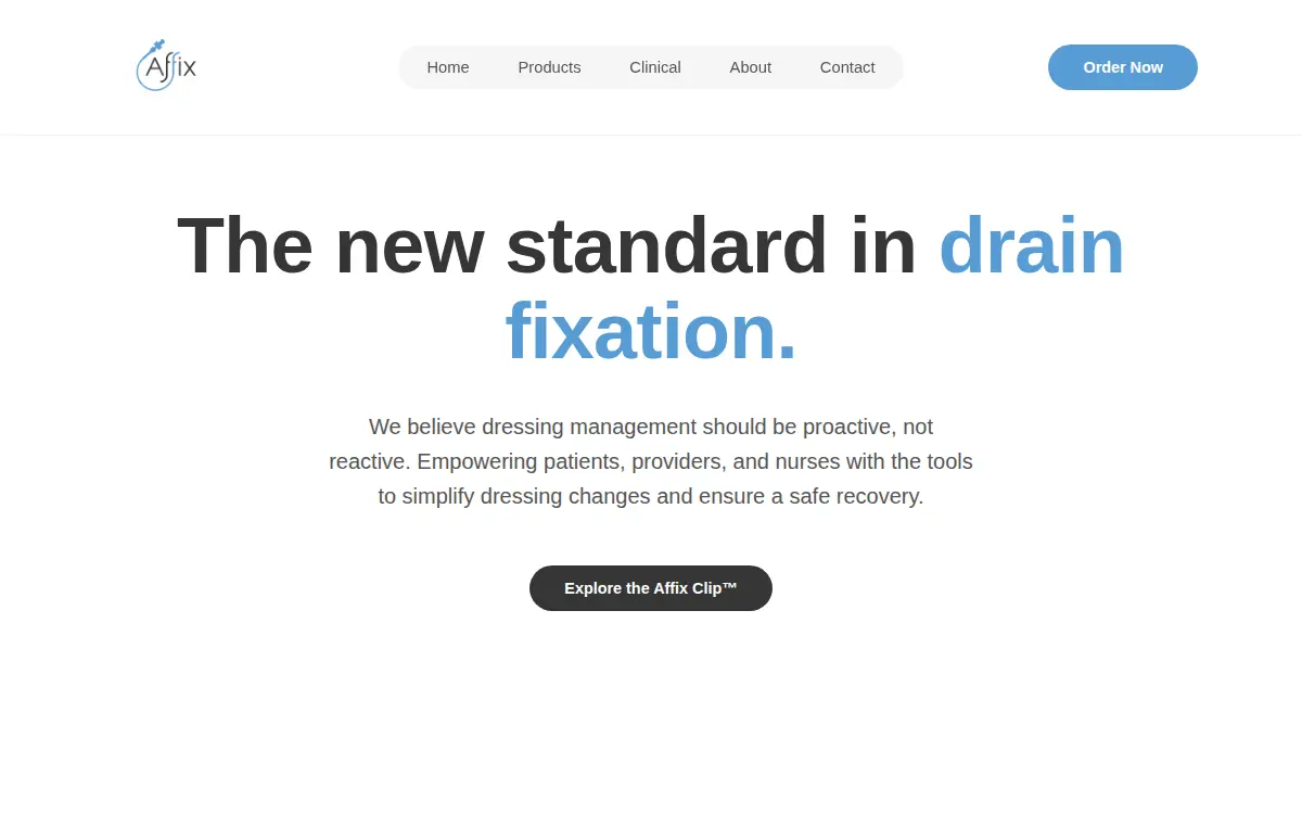 Homepage of Affix Medical, INC.