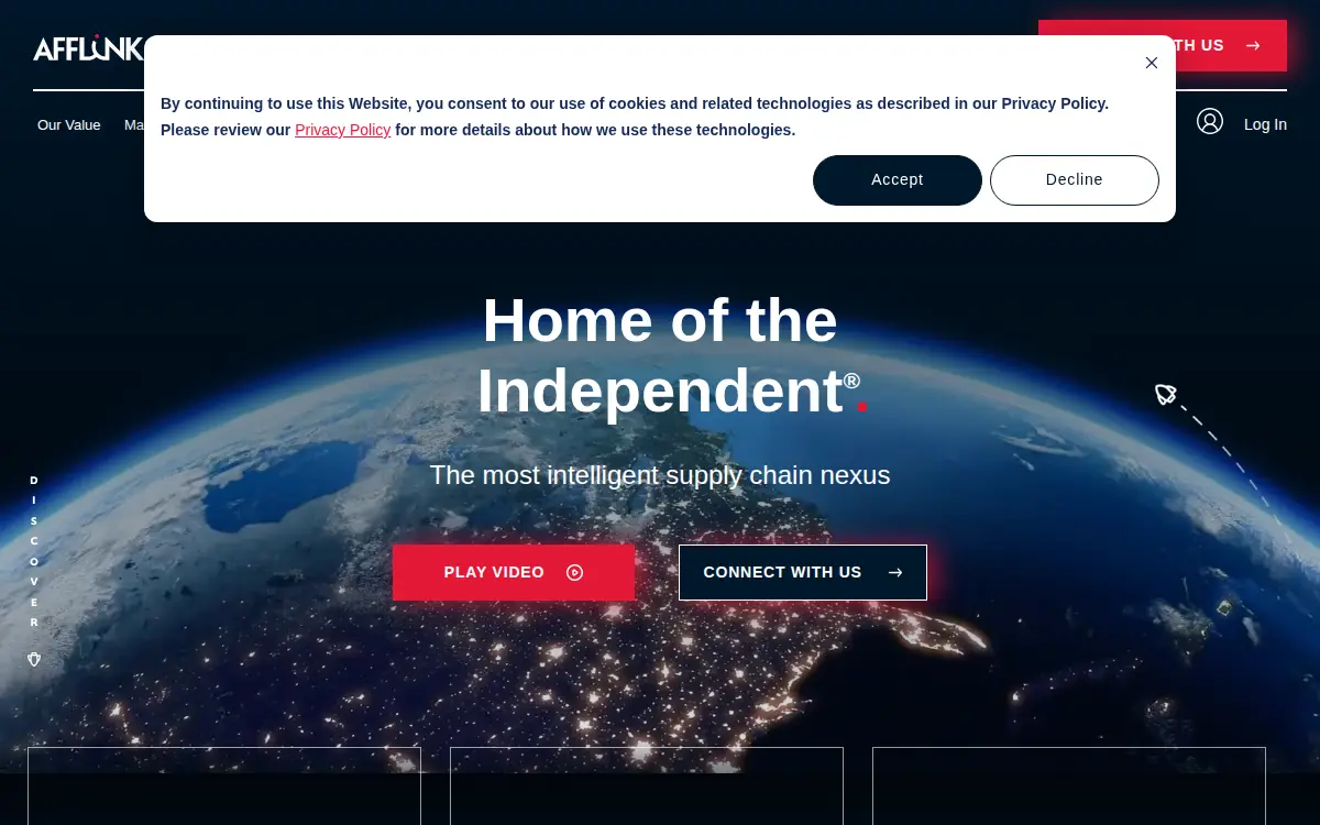 Homepage of Afflink, LLC
