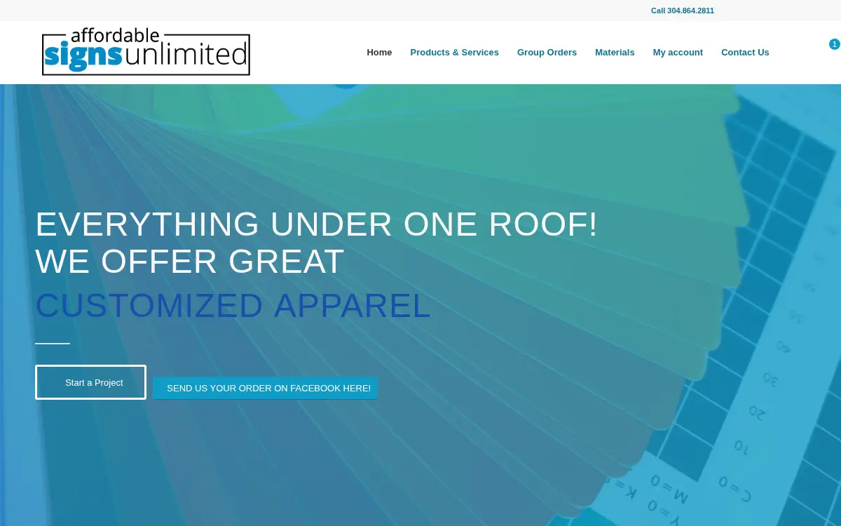 Homepage of Affordable Signs Unlimited, LLC