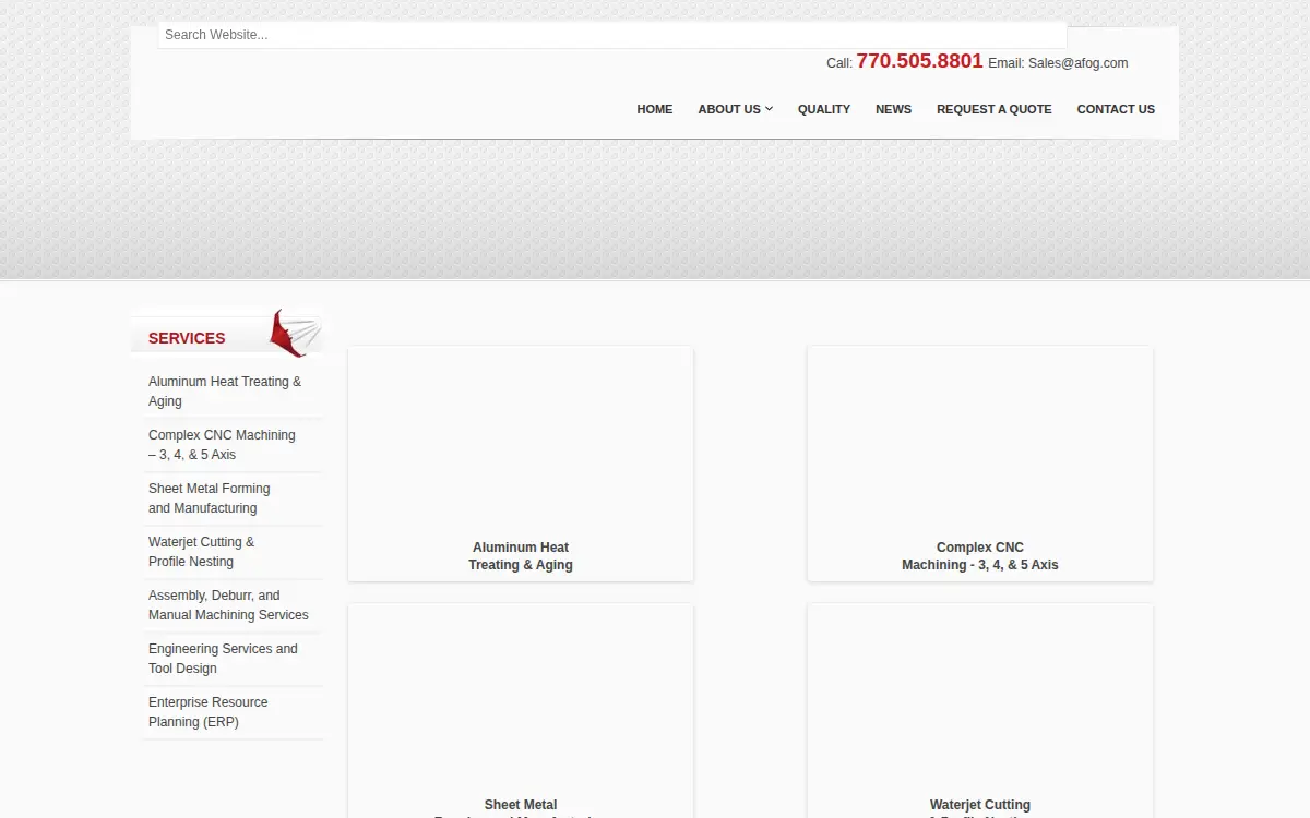 Homepage of Aerospace Fabrications of Georgia INC