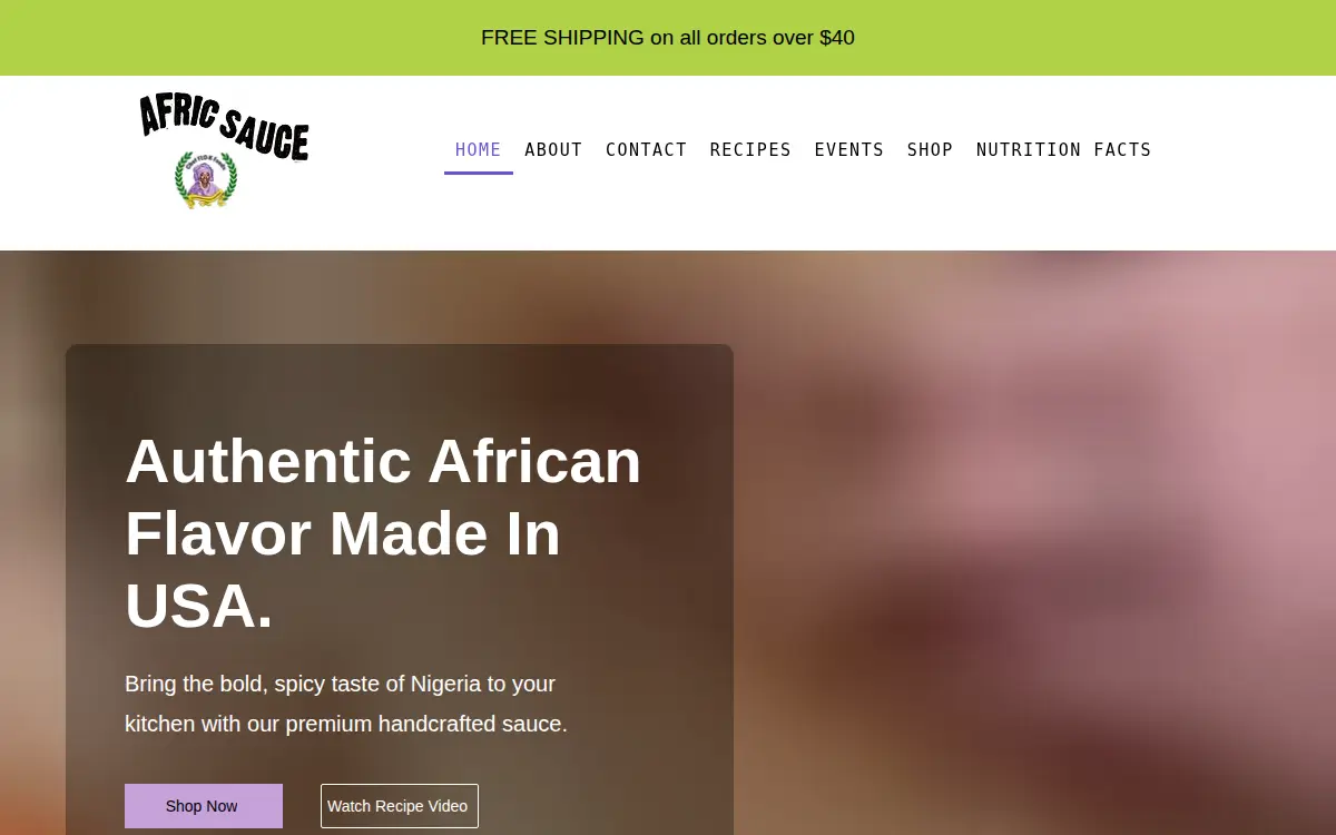 Homepage of Chef Flo-k Foods LLC