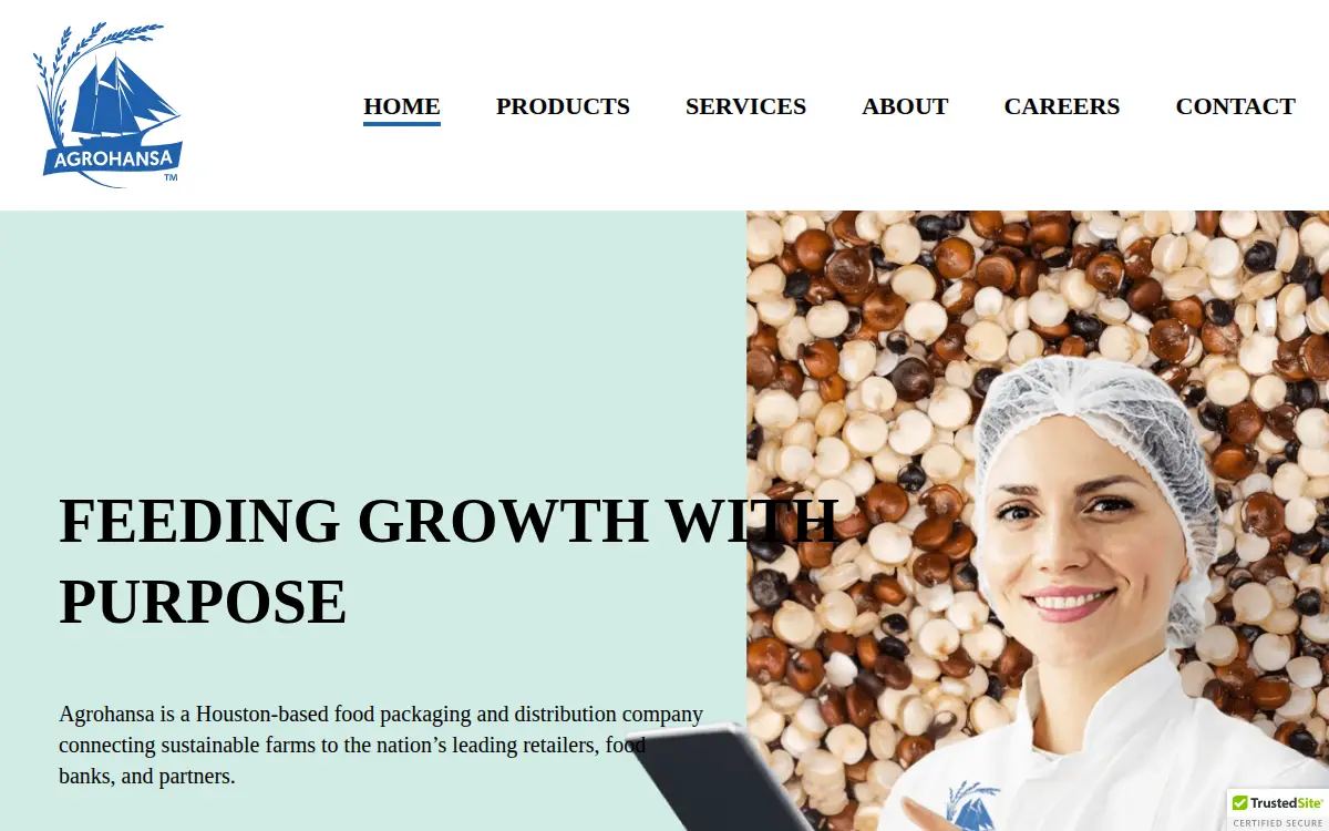 Homepage of Agrohansa, INC.