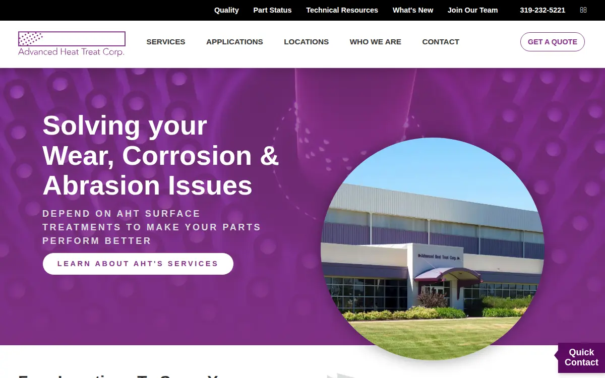Homepage of Advanced Heat Treat CORP