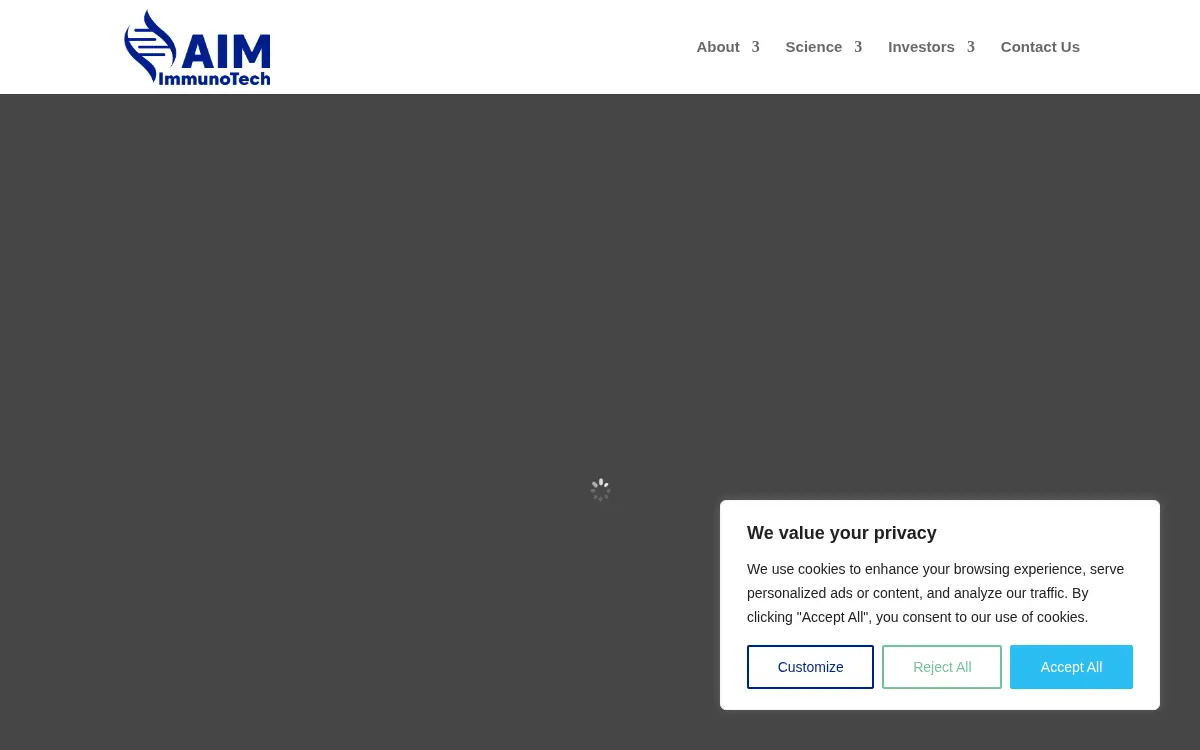 Homepage of Aim Immunotech INC.