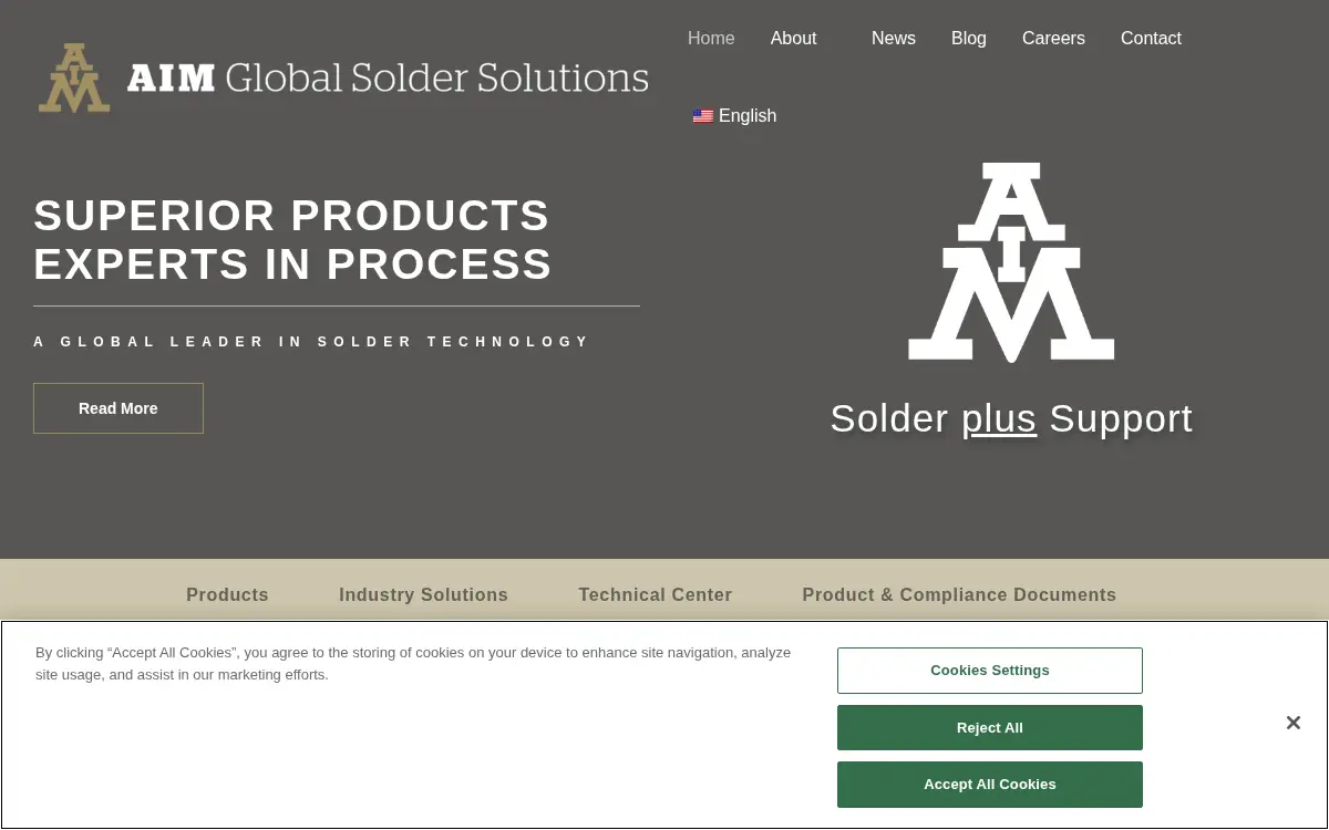 Homepage of Aim Products LLC