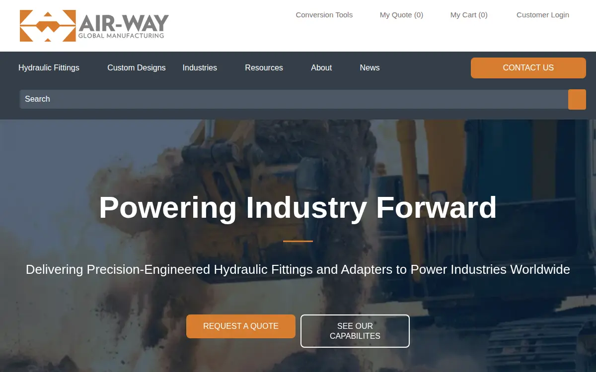 Homepage of Air-way Manufacturing Company
