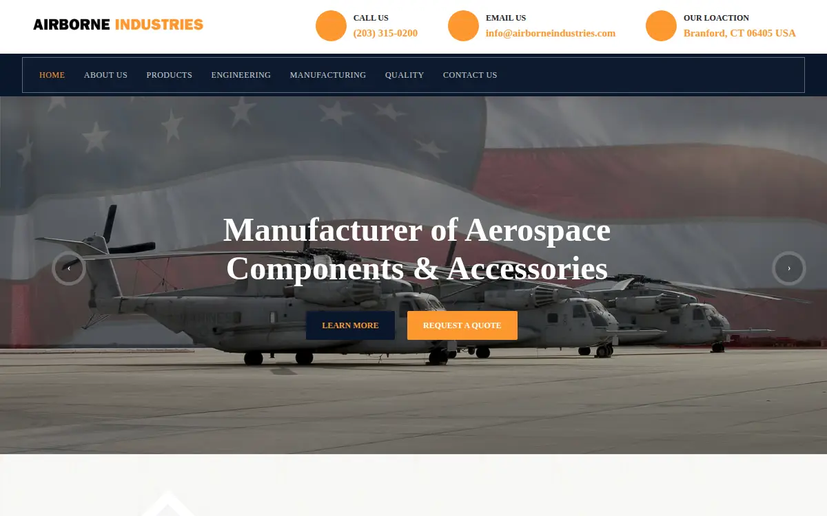 Homepage of Airborne Industries INC.