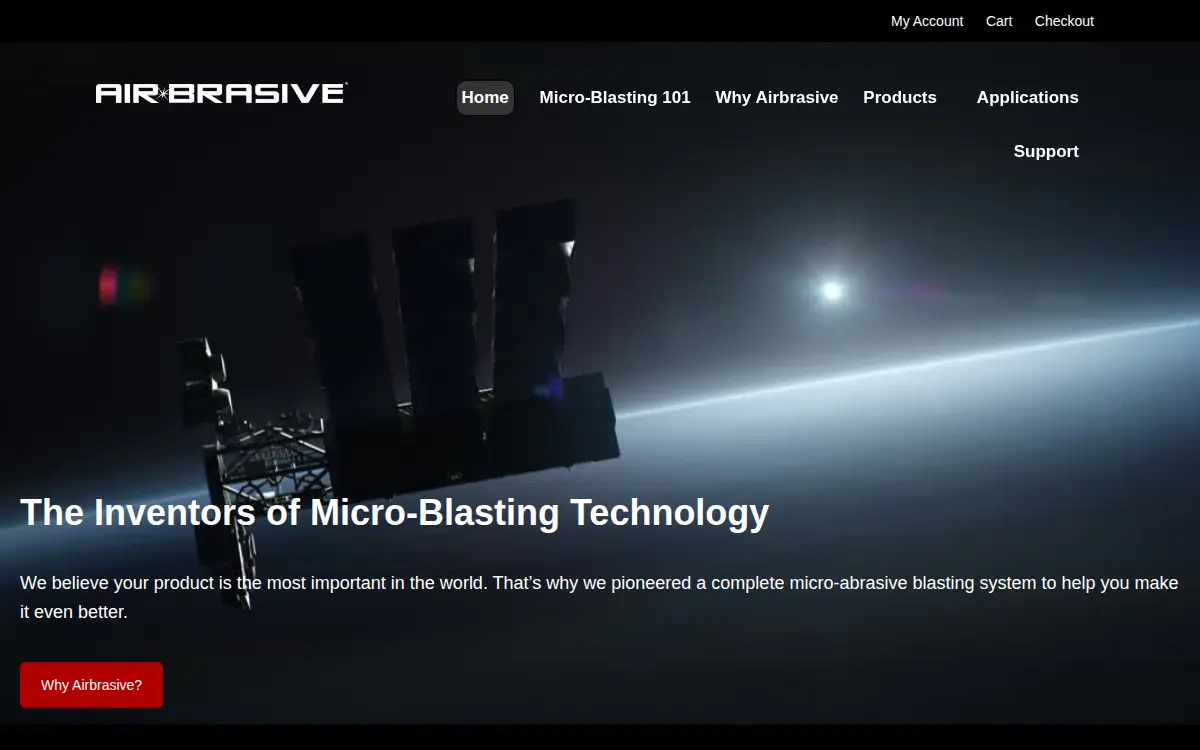 Homepage of Airbrasive, LLC