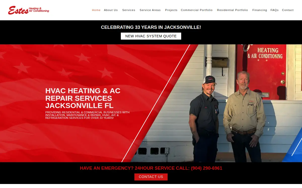 Homepage of Estes Heating and Air-conditioning, INC.