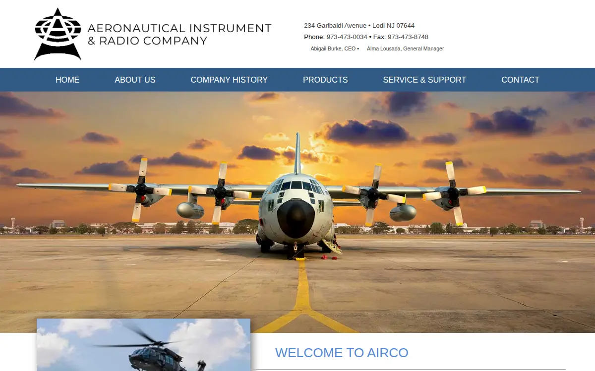 Homepage of Airco Republic Electronics, INC.