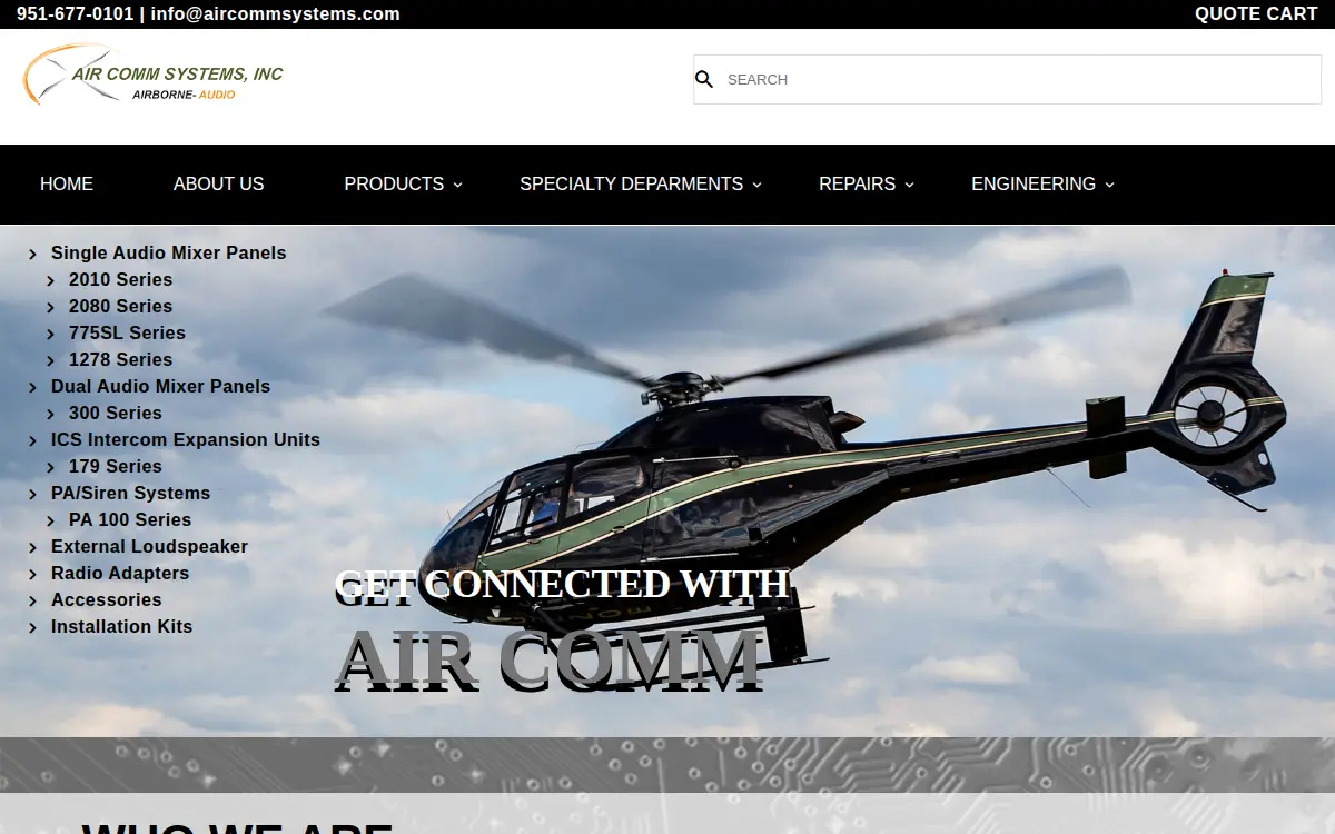 Homepage of Air Comm Systems INC.
