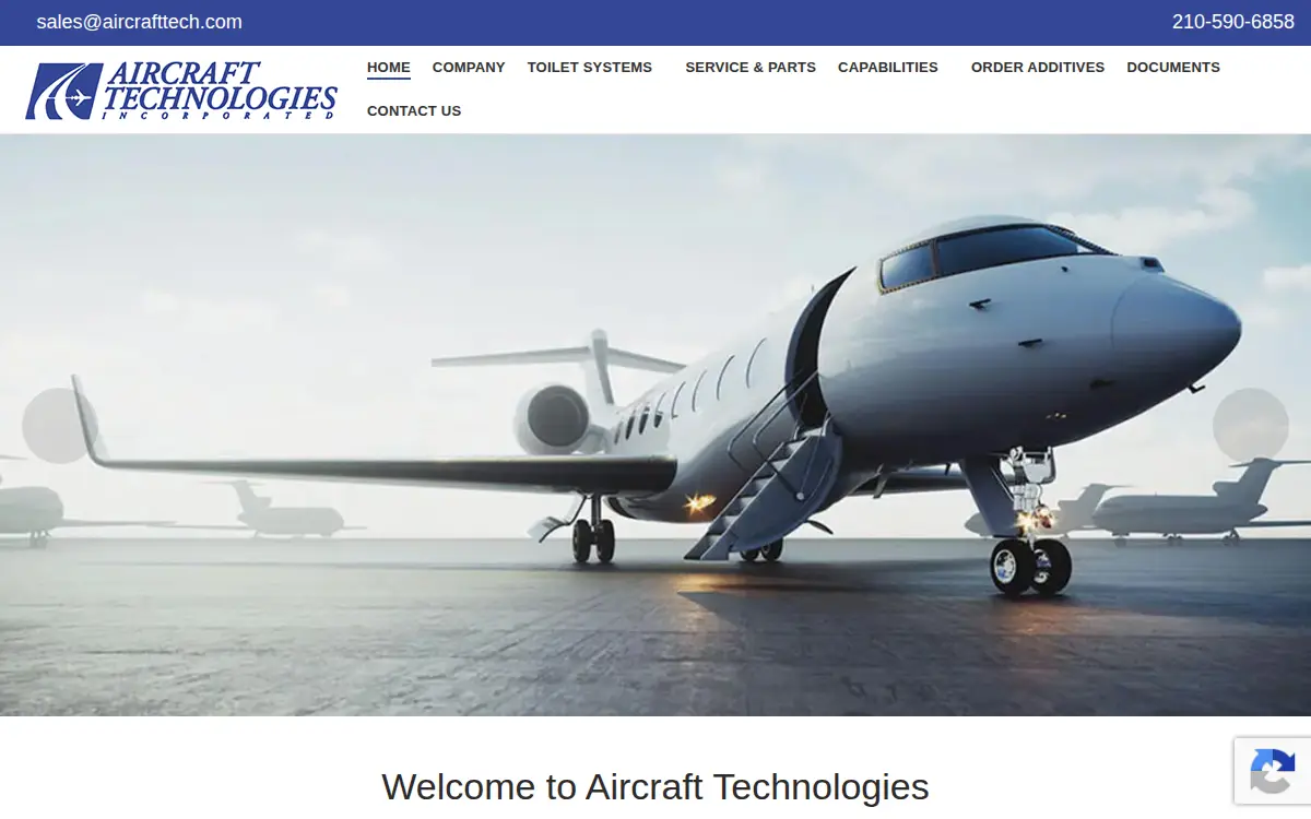 Homepage of Aircraft Technologies, INC.