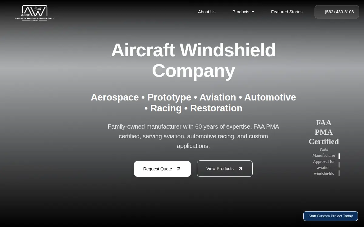 Homepage of Aircraft Windshield CO