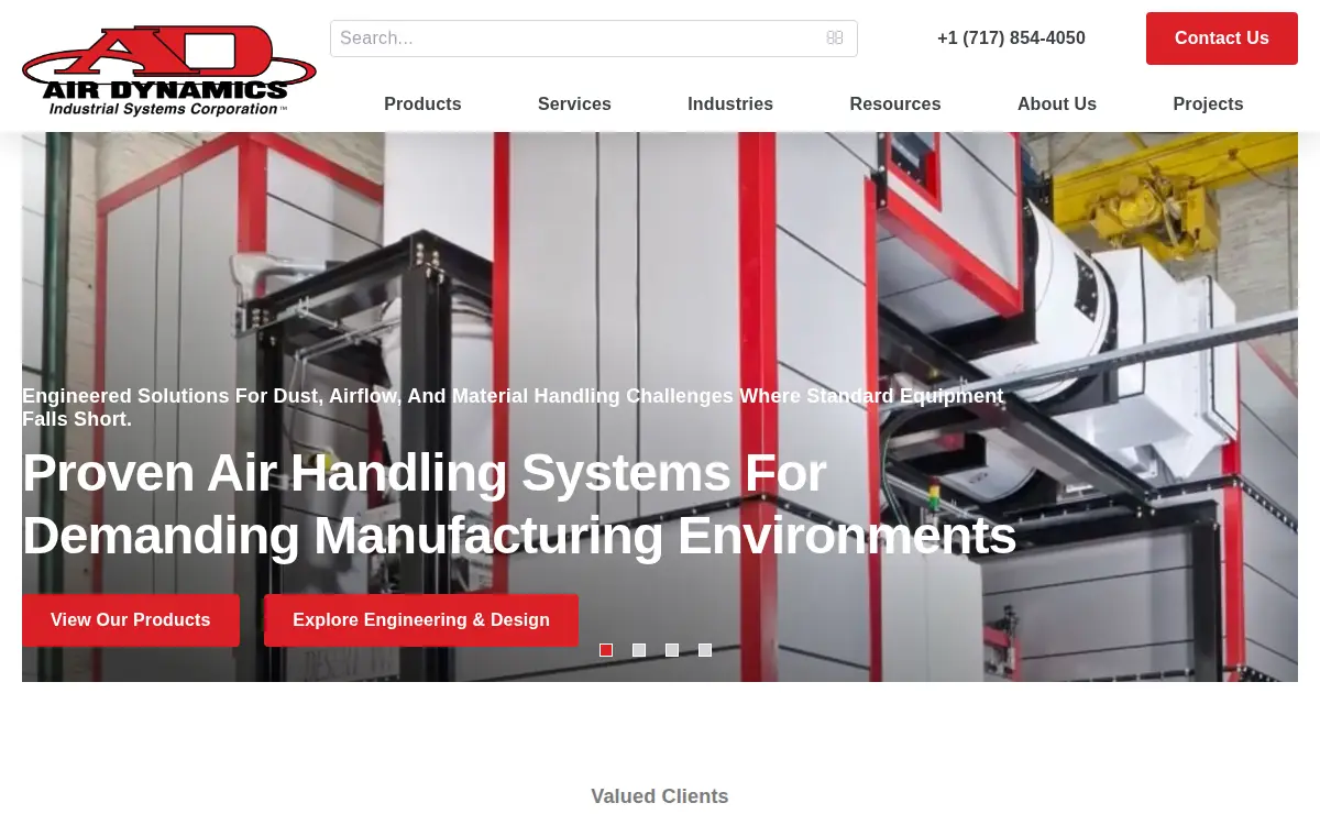 Homepage of Air Dynamics Industrial Systems CORP