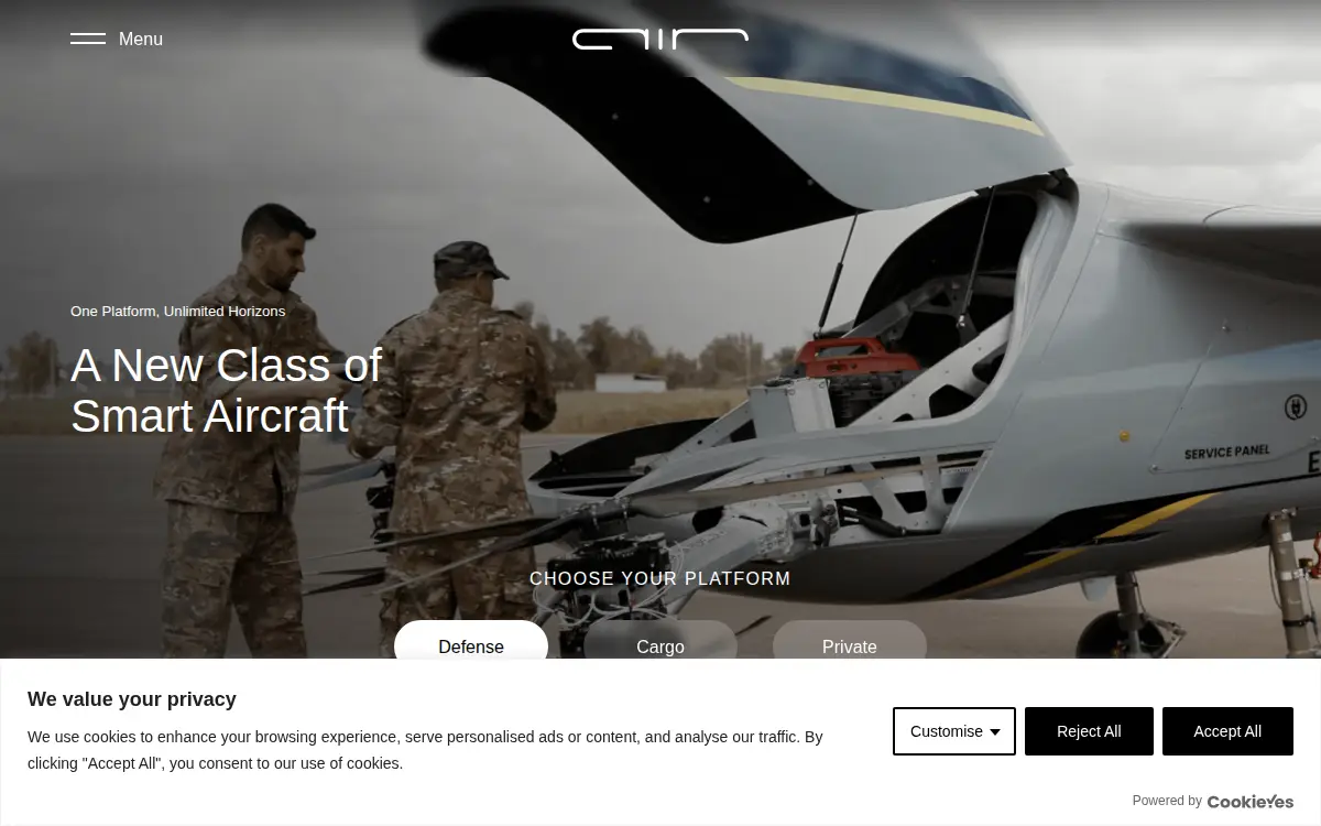 Homepage of Air Vev INC.