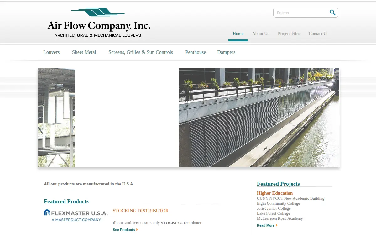 Homepage of Air Flow CO INC