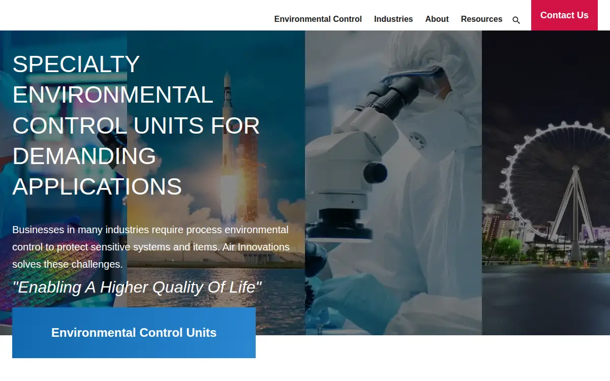 Homepage of Air Innovations, LLC