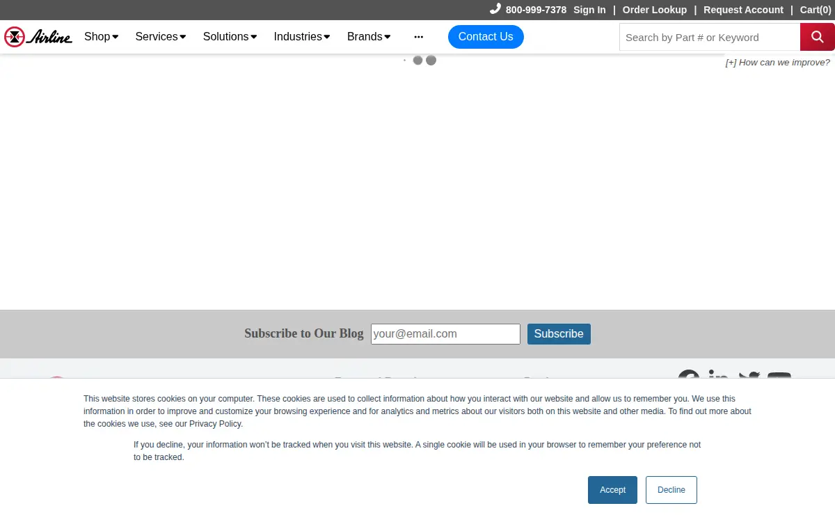 Homepage of Airline Hydraulics Corporation