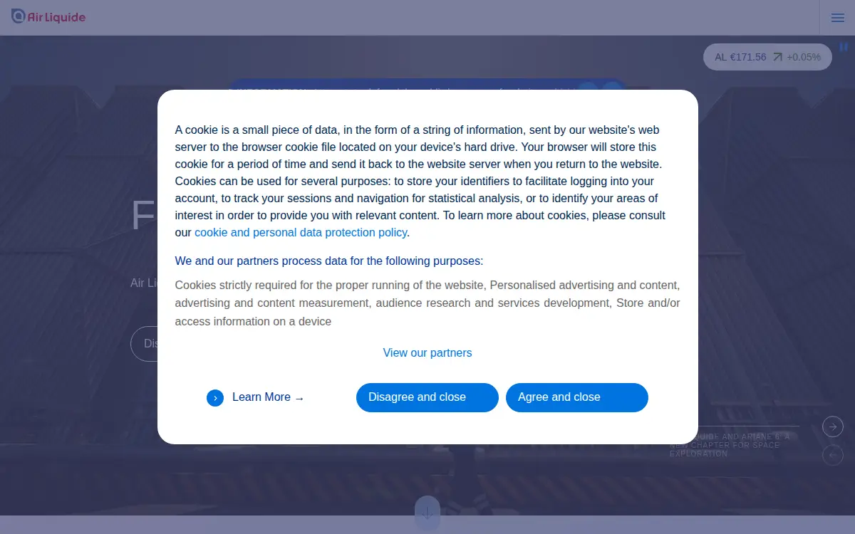 Homepage of Air Liquide Electronics U.s. LP