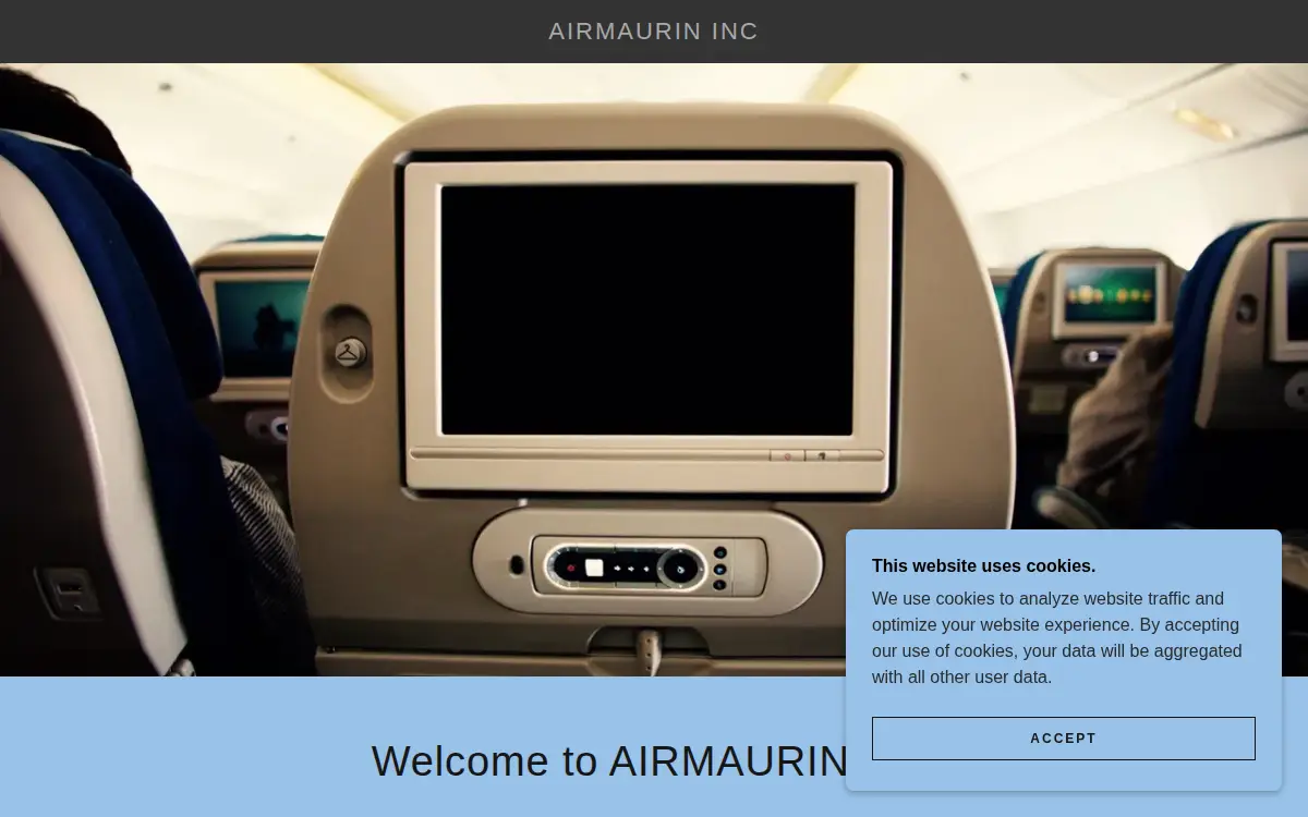 Homepage of Airmaurin, INC.