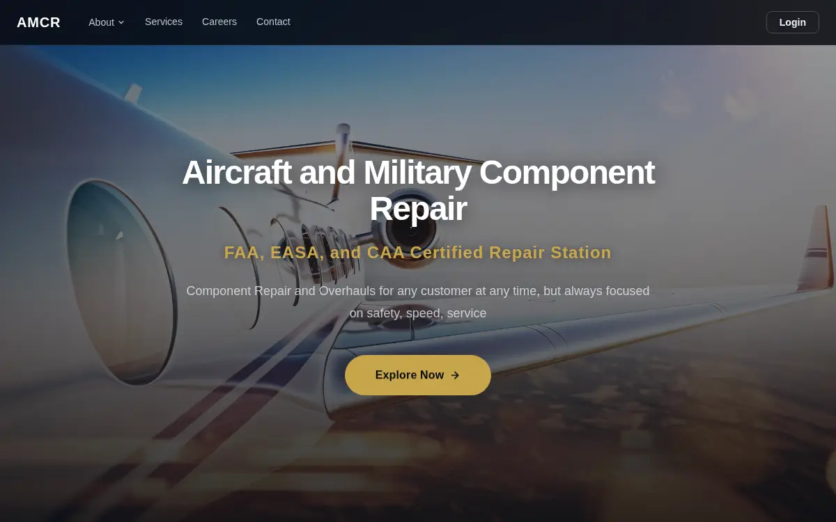 Homepage of Aircraft and Military Component Repair LLC
