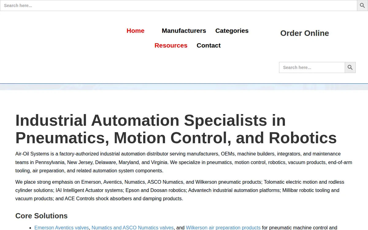 Homepage of Air-oil Systems, INC.