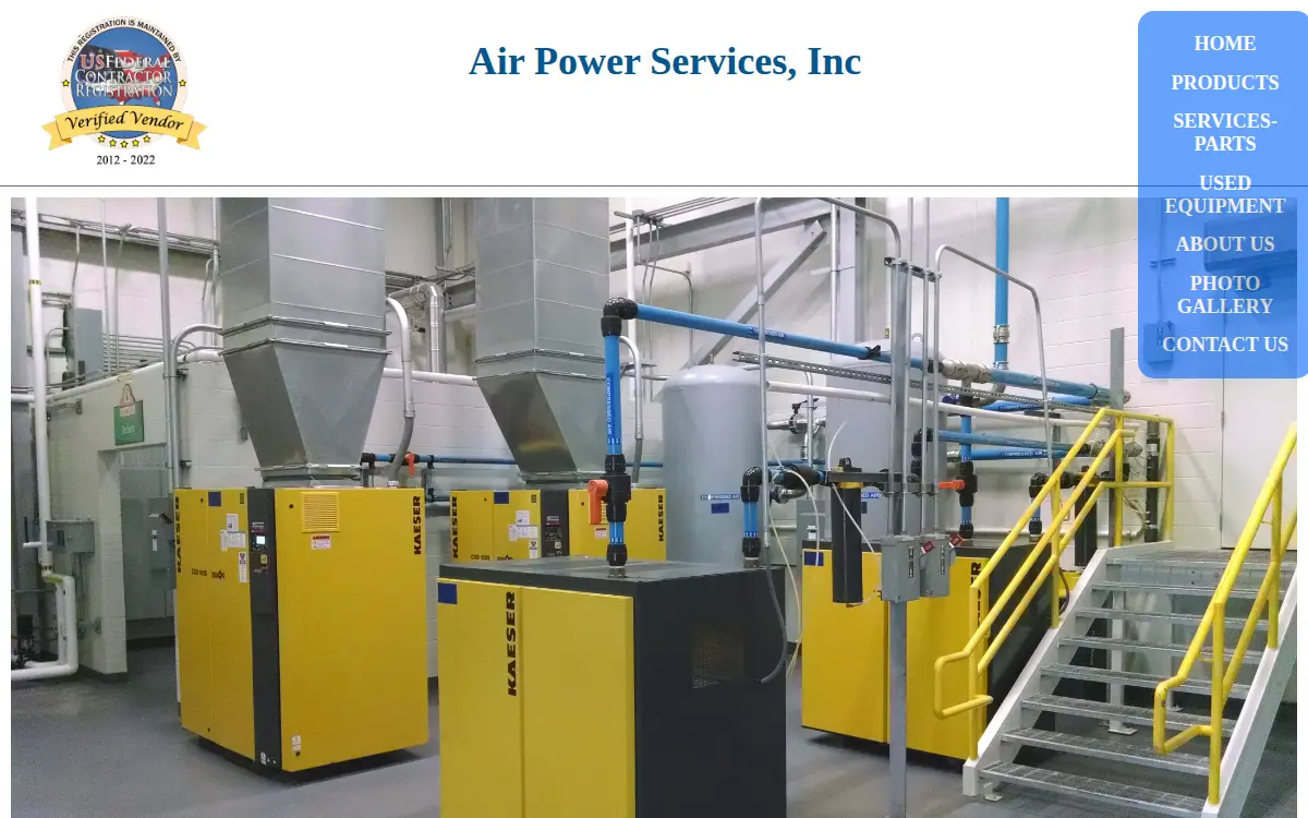 Homepage of Air Power Services, INC.