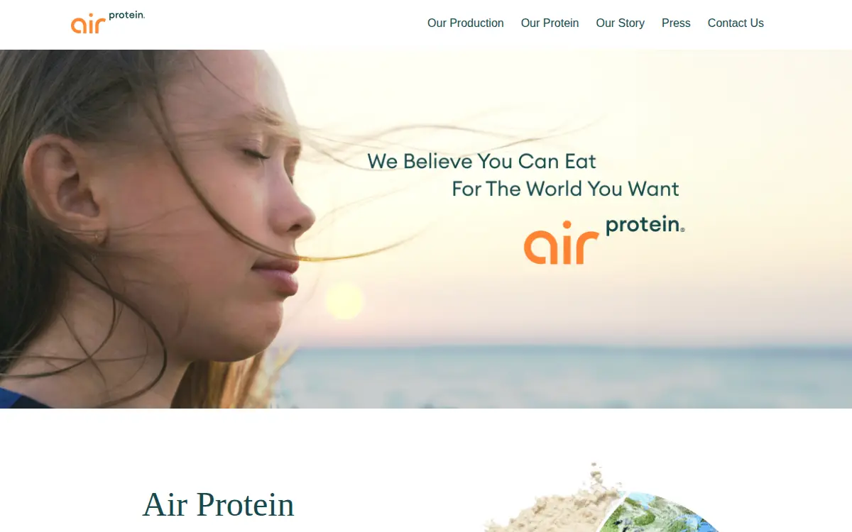 Homepage of Air Protein, INC.