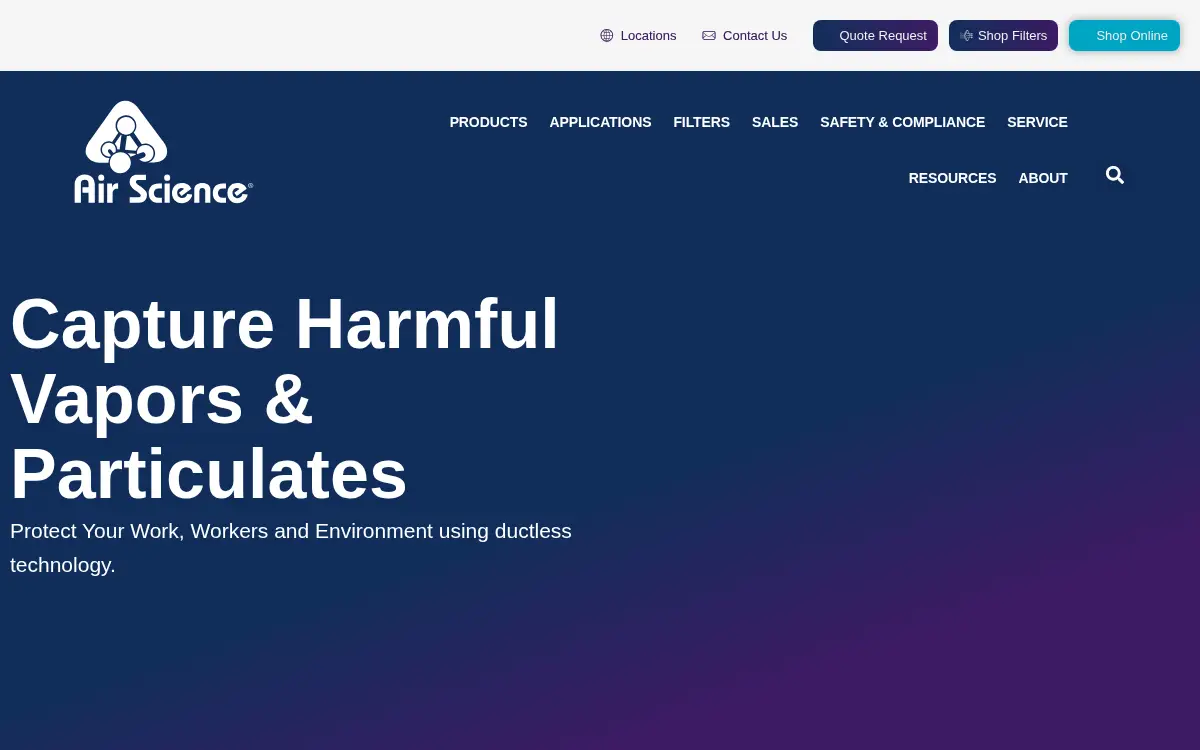 Homepage of Air Science USA LLC