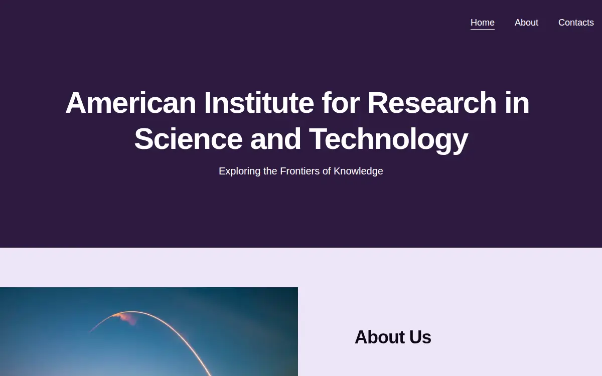 Homepage of American Institute for Research in Science and Technology LLC