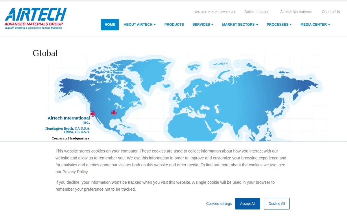 Homepage of Airtech International INC