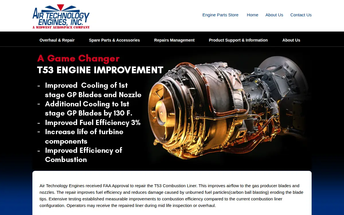 Homepage of Air Technology Engines INC