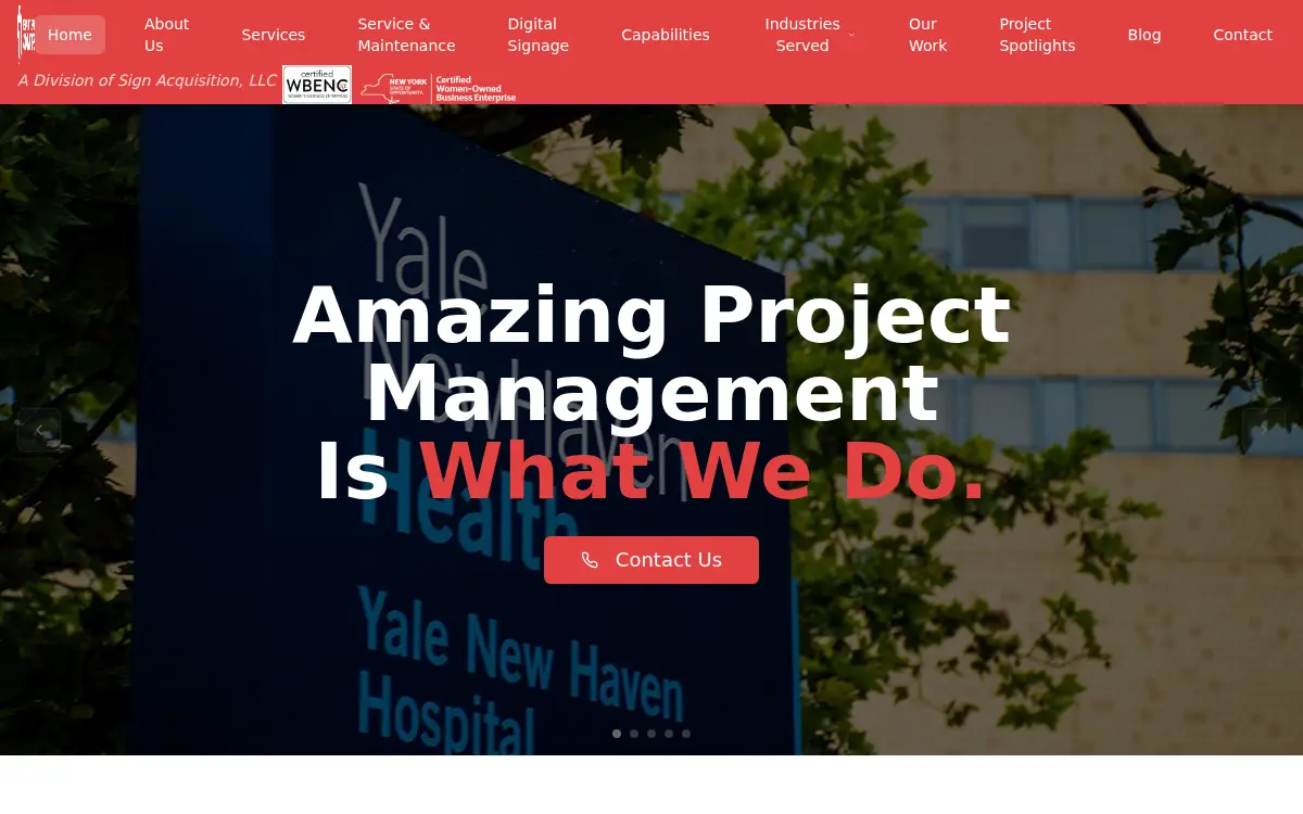 Homepage of Sign Acquisition LLC