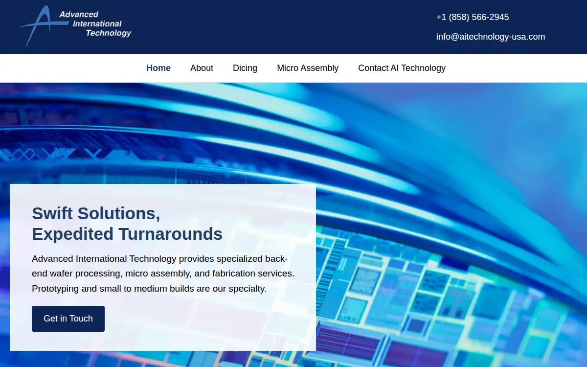 Homepage of Advanced International Technology LLC