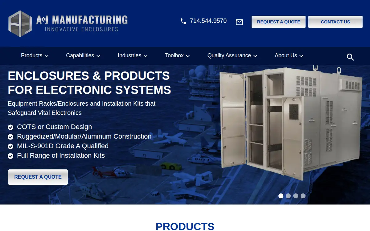 Homepage of A & J Manufacturing CO