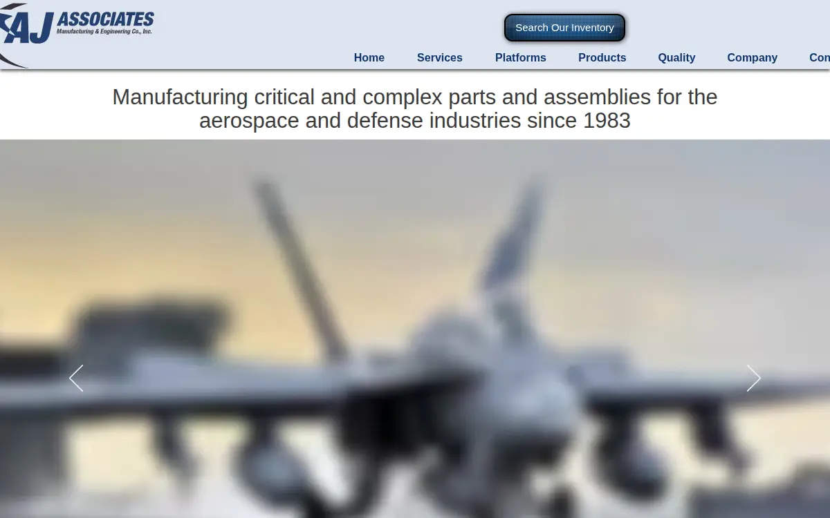 Homepage of A. J. Associates Manufacturing & Engineering CO. INC.