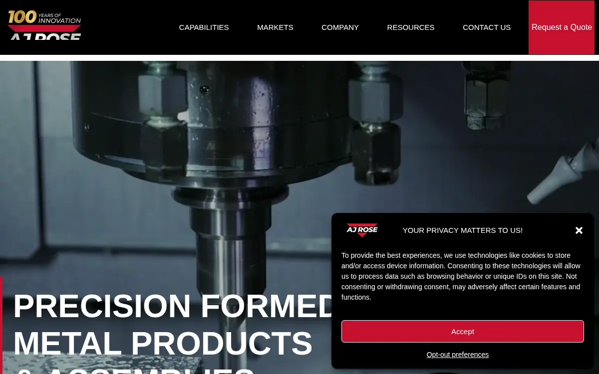 Homepage of A. J. Rose Mfg. CO.