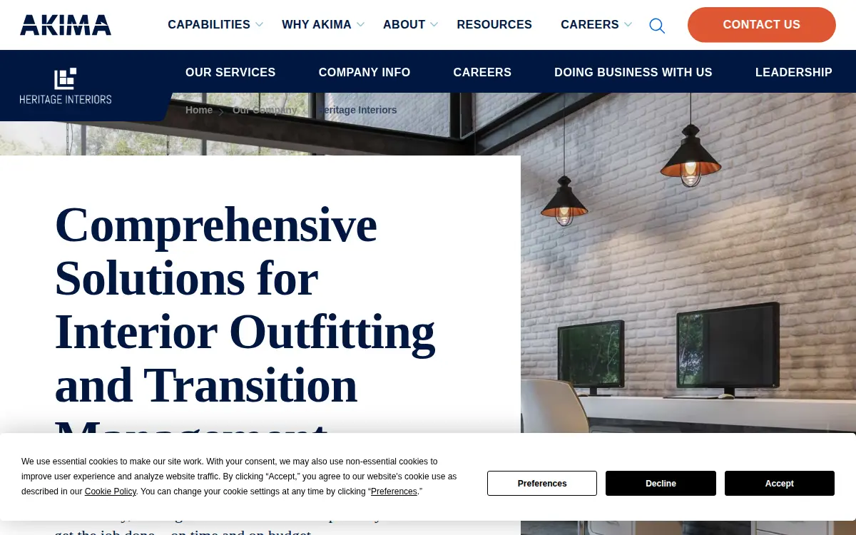 Homepage of Heritage Interiors LLC
