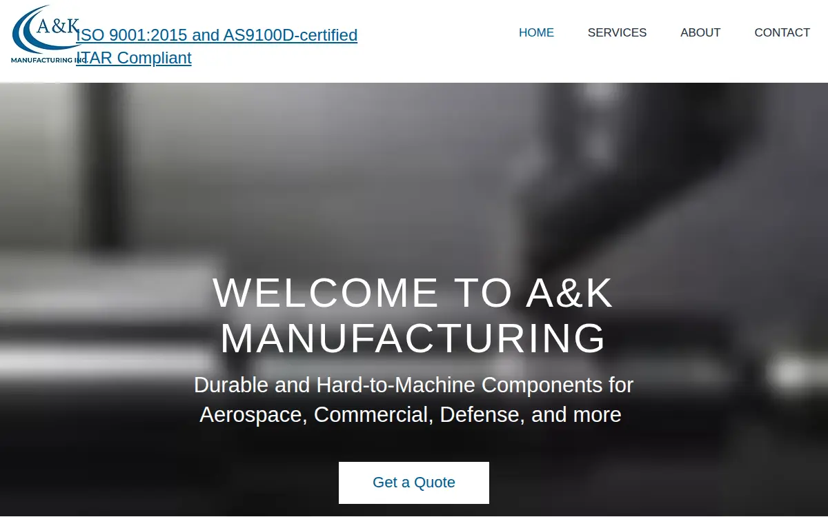 Homepage of A&k Manufacturing INC