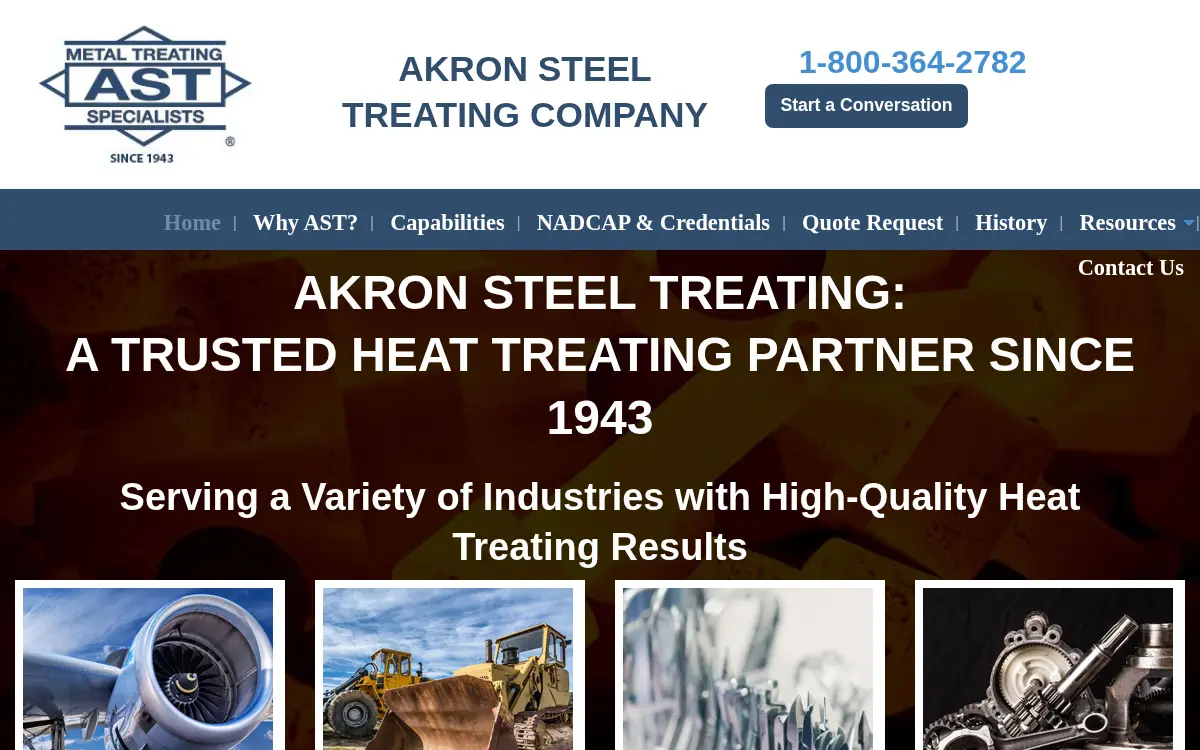 Homepage of Akron Steel Treating CO.