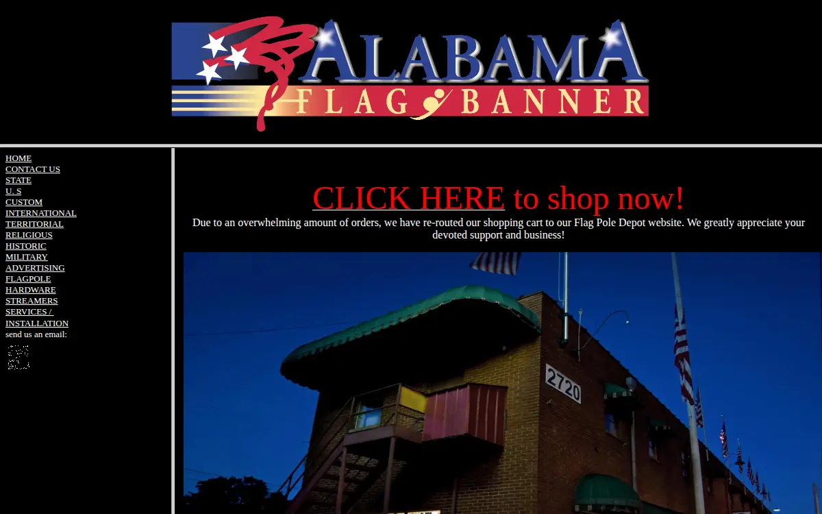 Homepage of Alabama Flag & Banner, INC.