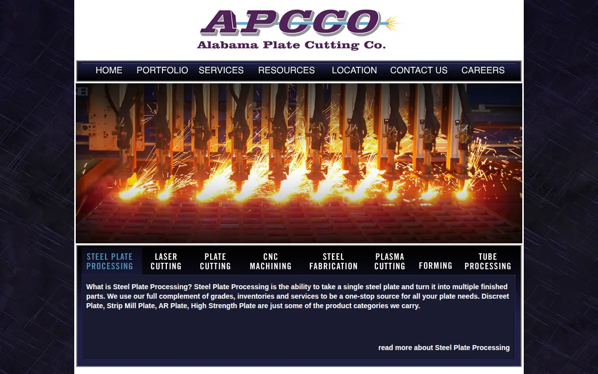 Homepage of Alabama Plate Cutting CO INC
