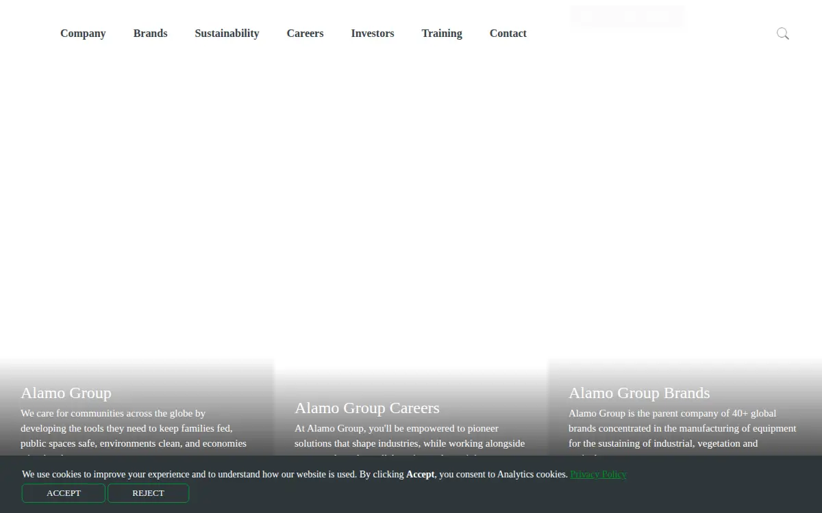 Homepage of Alamo Group Texas LLC