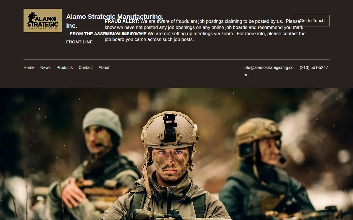 Homepage of Alamo Strategic Manufacturing INC