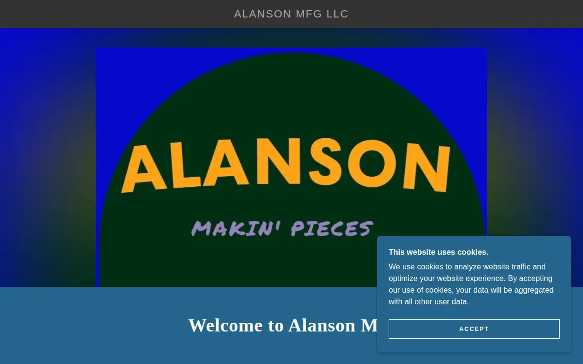 Homepage of Alanson Mfg L.l.c