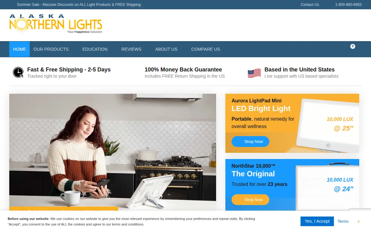 Homepage of Alaska Northern Lights, INC.