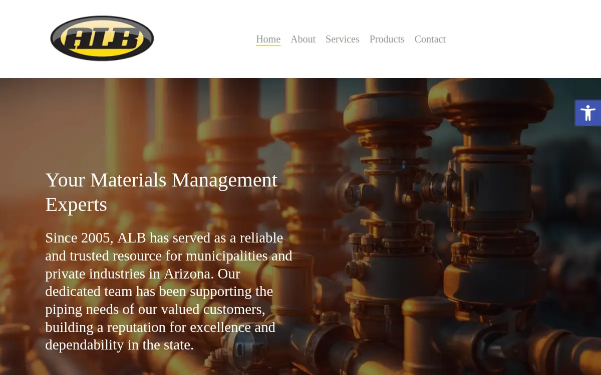 Homepage of Alb Piping Products & Services, LLC